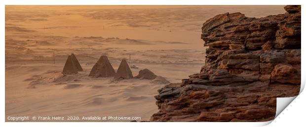 View to pyramids of Karima, Sudan Print by Frank Heinz