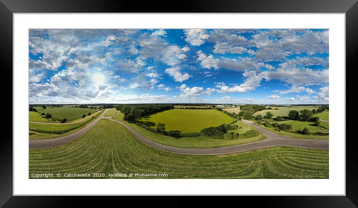 360 Aerial Panoramic View Curborough Sprint Framed Mounted Print by Catchavista 