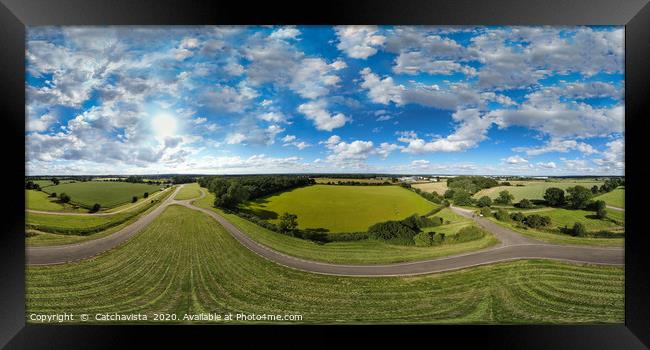 360 Aerial Panoramic View Curborough Sprint Framed Print by Catchavista 