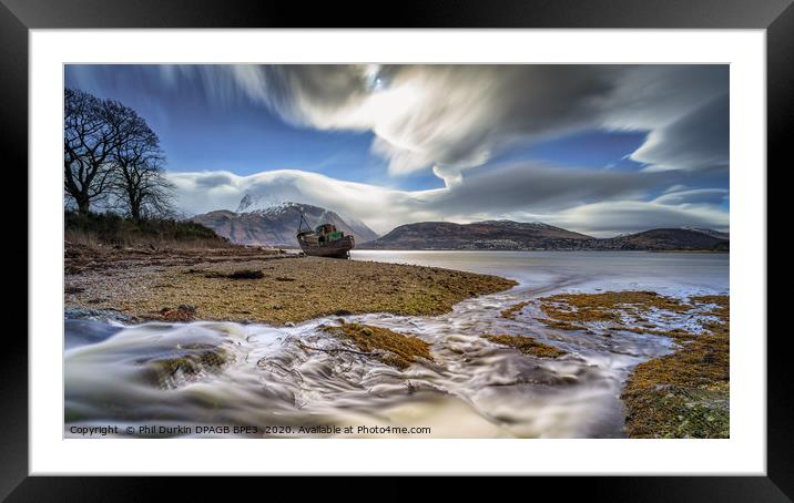 Corpach Wreck & Ben Nevis Framed Mounted Print by Phil Durkin DPAGB BPE4