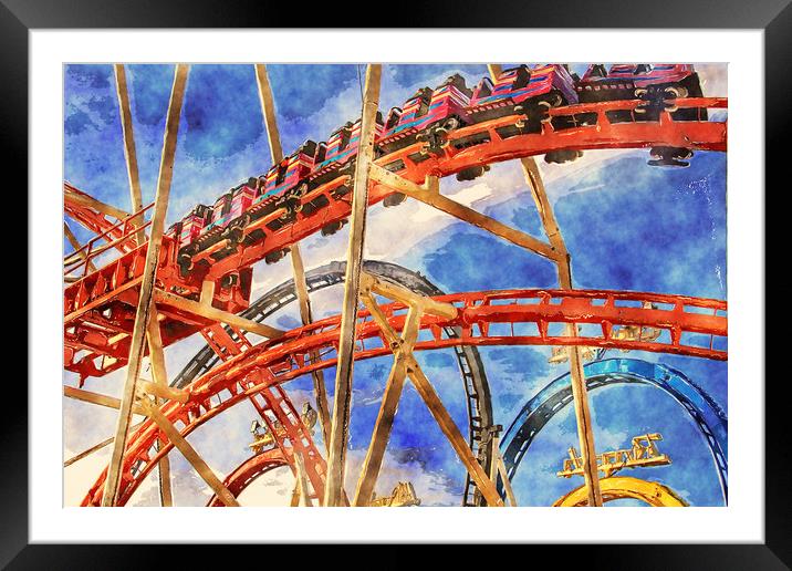 Happy roller coaster Framed Mounted Print by Luisa Vallon Fumi