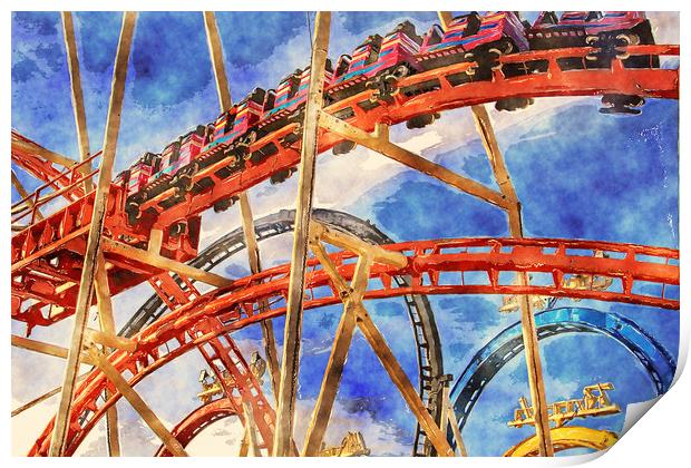Happy roller coaster Print by Luisa Vallon Fumi