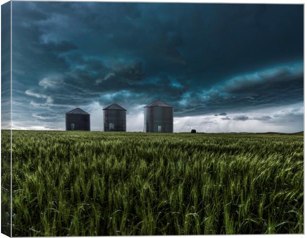 Montana Prairies Storm Canvas Print by John Finney