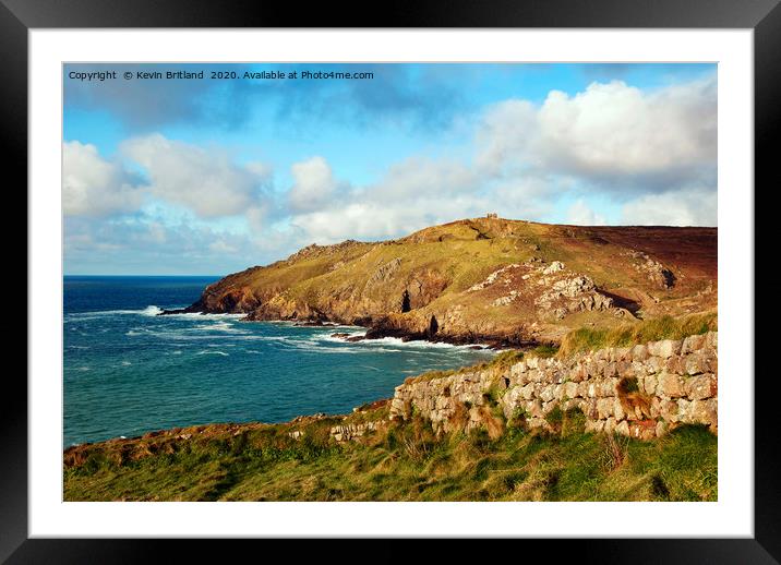 kenidjack head cornwall Framed Mounted Print by Kevin Britland