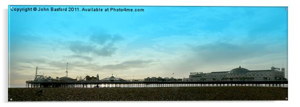 Brighton Pier Panorama Acrylic by John Basford