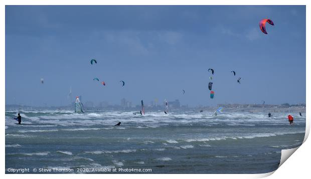 Windy Day at the Beach Print by Steve Thomson