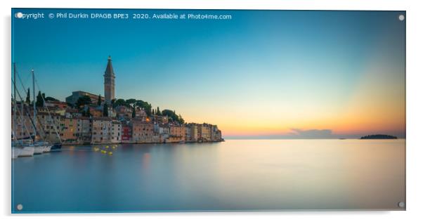 Rovinj Croatia Sunset Acrylic by Phil Durkin DPAGB BPE4