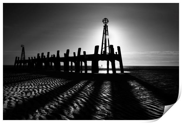 The old Lytham pier  Print by Ray Tickle