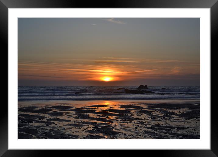 Beach Sunset Framed Mounted Print by Jules Camfield