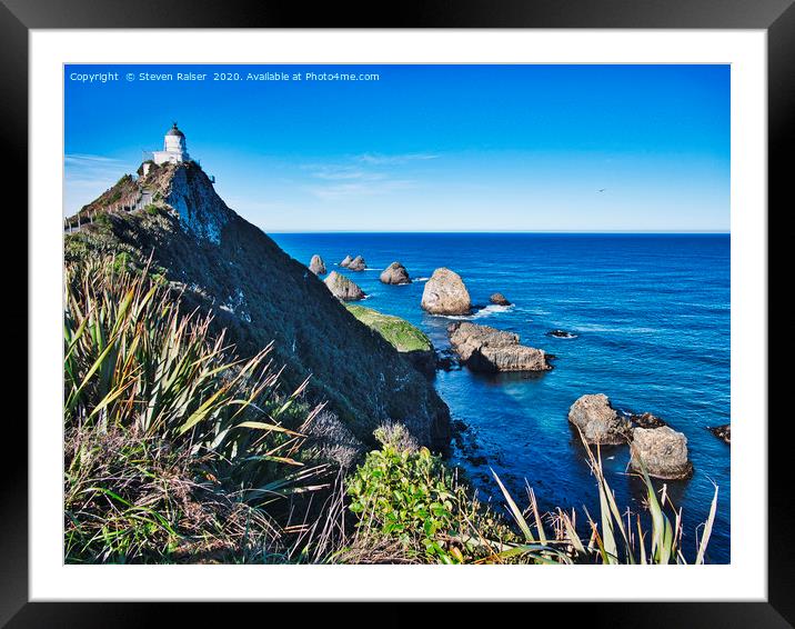 Nugget Point Lighthouse 2 - Catlins - New Zealand Framed Mounted Print by Steven Ralser