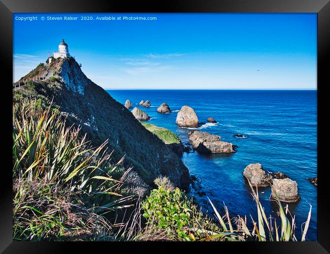 Nugget Point Lighthouse 2 - Catlins - New Zealand Framed Print by Steven Ralser