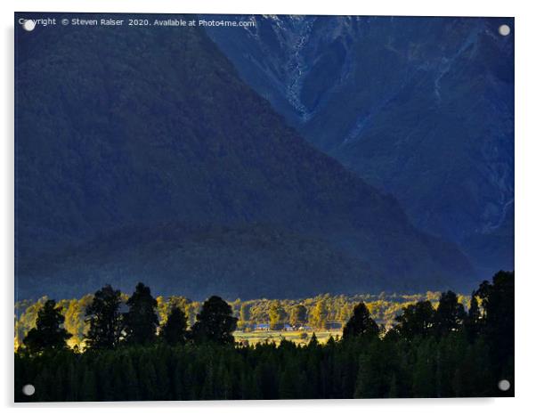New Zealand Alps Foothills Sunrise Acrylic by Steven Ralser