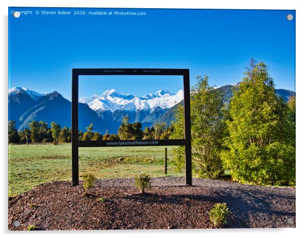 Mt Cook and Mt Tasman - New Zealand Alps Acrylic by Steven Ralser
