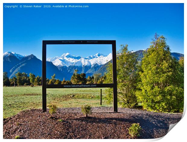 Mt Cook and Mt Tasman - New Zealand Alps Print by Steven Ralser
