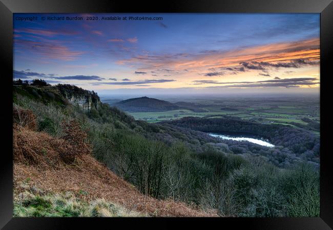 Winter Sunset, Sutton Bank Framed Print by Richard Burdon