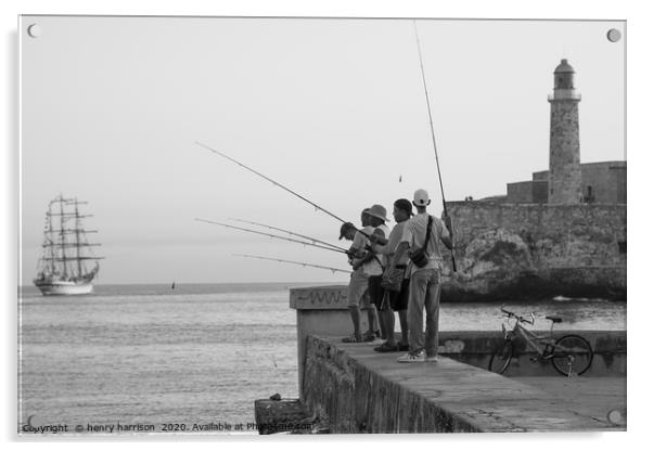 Fishing Cuba Acrylic by henry harrison