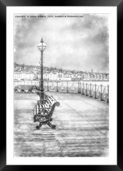 Swanage Pier Framed Mounted Print by Linsey Williams