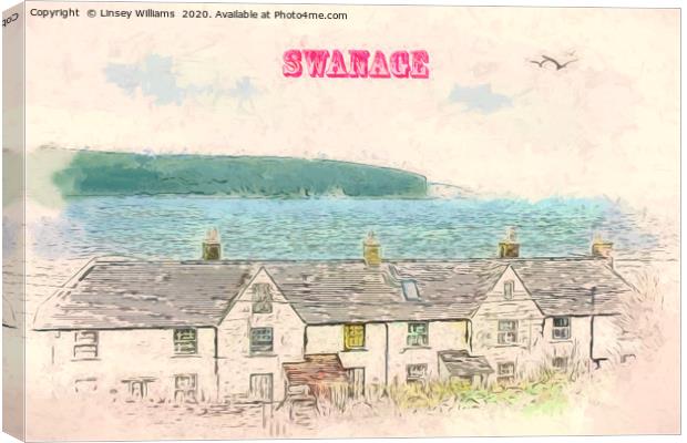 Peveril Point Cottages Swanage Canvas Print by Linsey Williams
