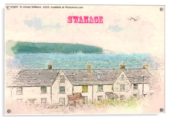 Peveril Point Cottages Swanage Acrylic by Linsey Williams