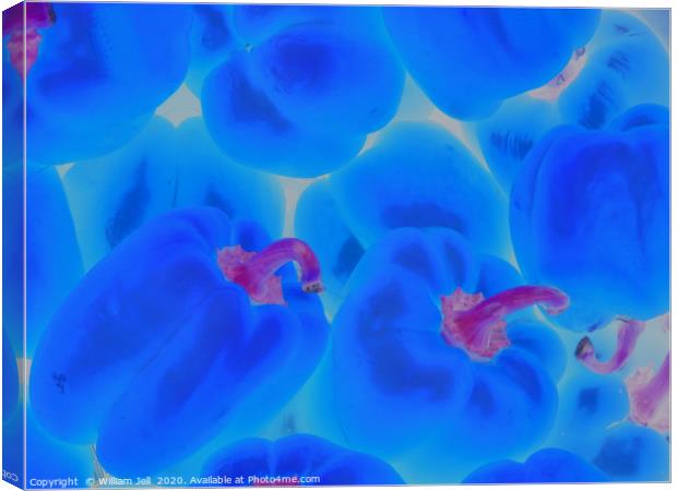 Abstract Closeup of Electric Blue Bell Peppers wit Canvas Print by William Jell