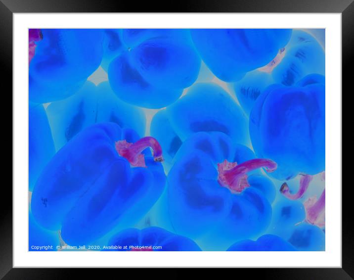 Abstract Closeup of Electric Blue Bell Peppers wit Framed Mounted Print by William Jell
