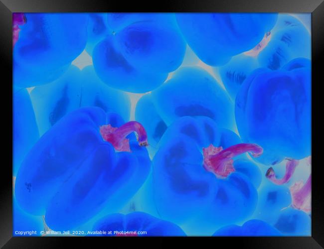 Abstract Closeup of Electric Blue Bell Peppers wit Framed Print by William Jell