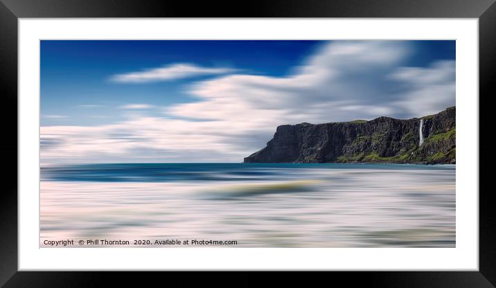 Sea cliffs at Talisker Bay. Framed Mounted Print by Phill Thornton
