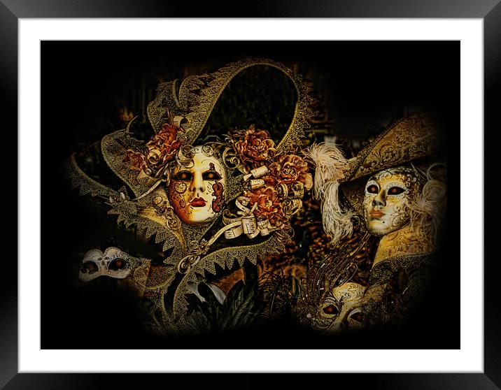 Venice carnival, baroque Venetian Halloween Framed Mounted Print by Luisa Vallon Fumi