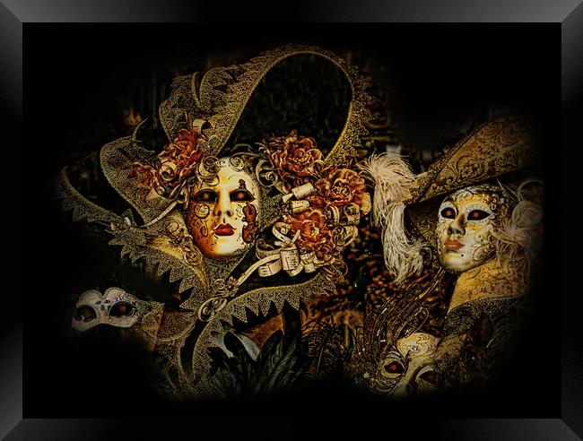 Venice carnival, baroque Venetian Halloween Framed Print by Luisa Vallon Fumi