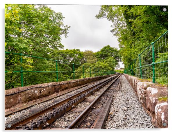 Mount Snowdon railway track Acrylic by Chris Yaxley