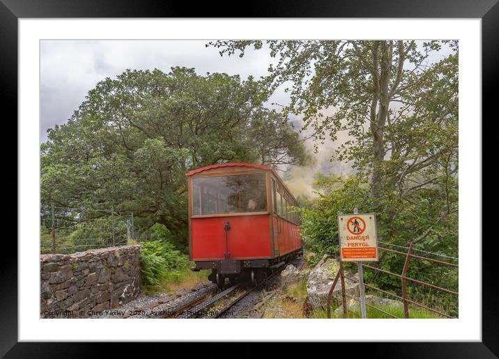 Mount Snowdon steam train Framed Mounted Print by Chris Yaxley