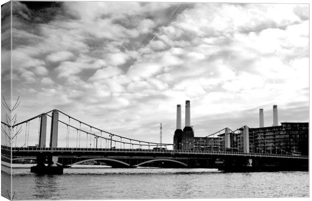 Chelsea Bridge Battersea Power Station London Canvas Print by Andy Evans Photos