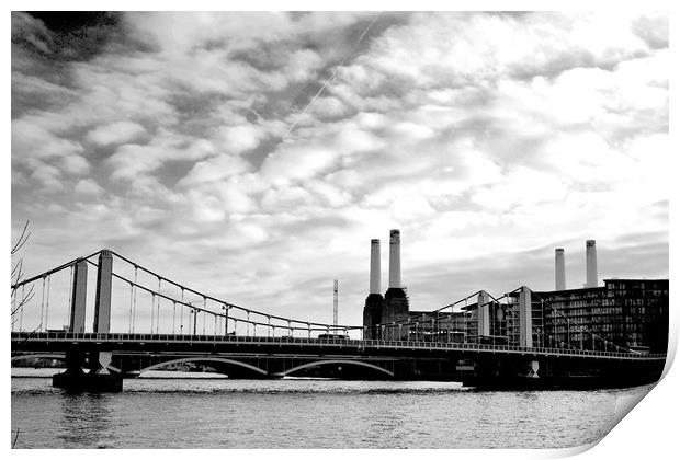 Chelsea Bridge Battersea Power Station London Print by Andy Evans Photos
