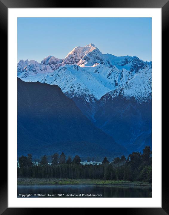 Mt Tasman and Fox Glacier - New Zealand Framed Mounted Print by Steven Ralser