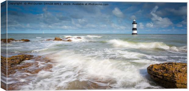 Penmon Lighthouse Anglesey Canvas Print by Phil Durkin DPAGB BPE4
