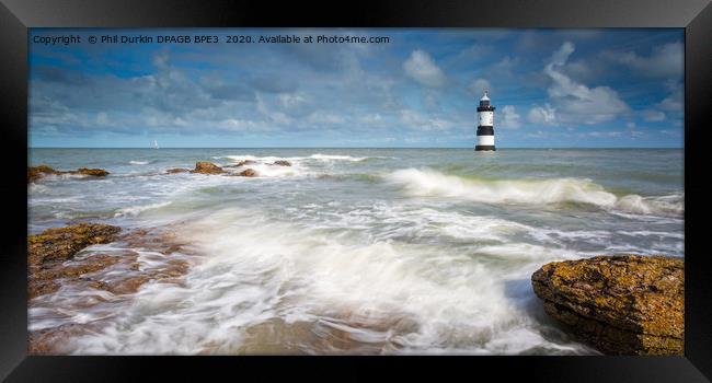 Penmon Lighthouse Anglesey Framed Print by Phil Durkin DPAGB BPE4