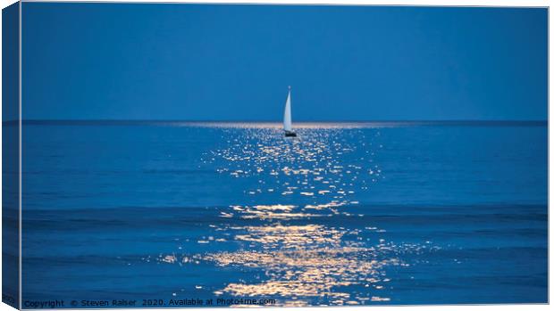 Moonlight Sail 2 - Ogunquit Beach - Maine Canvas Print by Steven Ralser