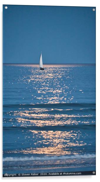 Moonlight Sail - Ogunquit Beach - Maine Acrylic by Steven Ralser