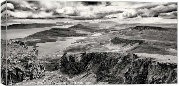View south down the Trotternish Ridge. Canvas Print by Phill Thornton