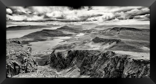 View south down the Trotternish Ridge. Framed Print by Phill Thornton