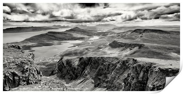 View south down the Trotternish Ridge. Print by Phill Thornton