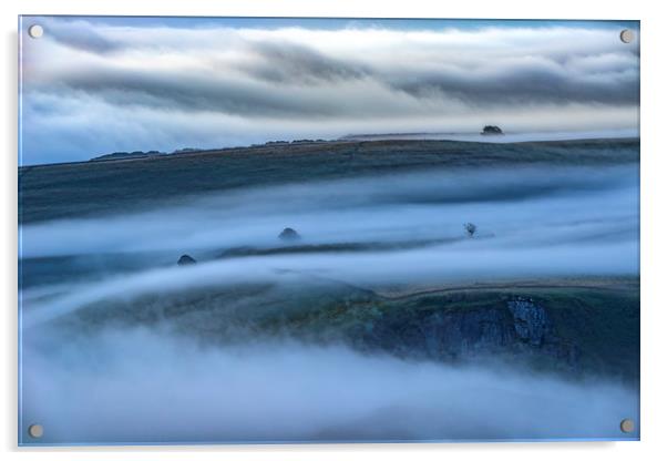 Winnats Pass misty dawn Acrylic by John Finney