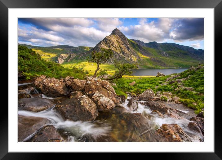 Tryfan and Ogwen Valley Snowdonia North Wales with Framed Mounted Print by J.Tom L.Photography