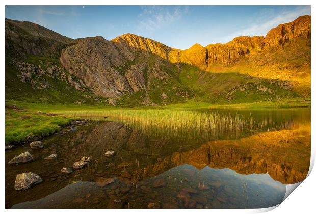 Cwm Idwal in the Glyderau mountains of Snowdonia c Print by J.Tom L.Photography