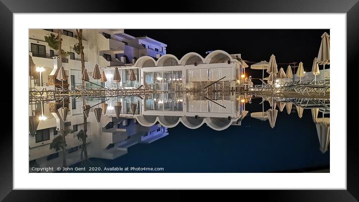 Pool Reflection Framed Mounted Print by John Gent