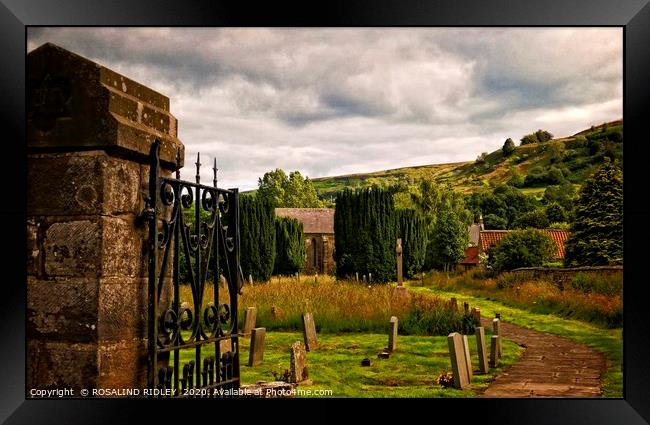 "Evening Stroll through the Church yard" Framed Print by ROS RIDLEY