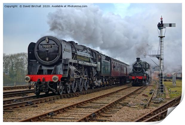 Steam locomotive 70013 Oliver Cromwell Print by David Birchall