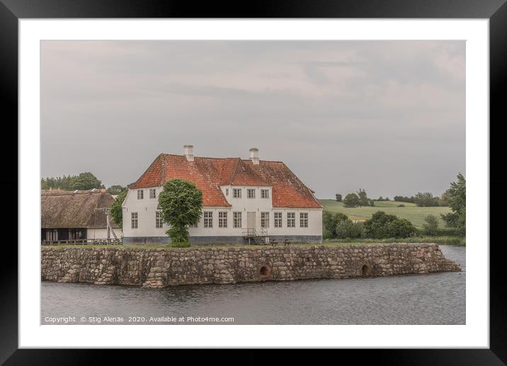 A danish mansion house, Søbygaard, surrounded by a Framed Mounted Print by Stig Alenäs
