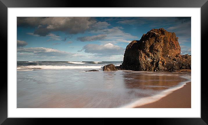 Beach and rock Framed Mounted Print by Keith Thorburn EFIAP/b