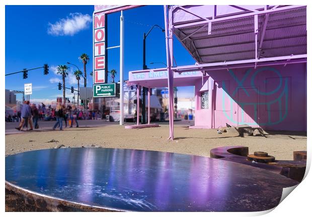 Pool & Pink Poles Print by Steve Taylor